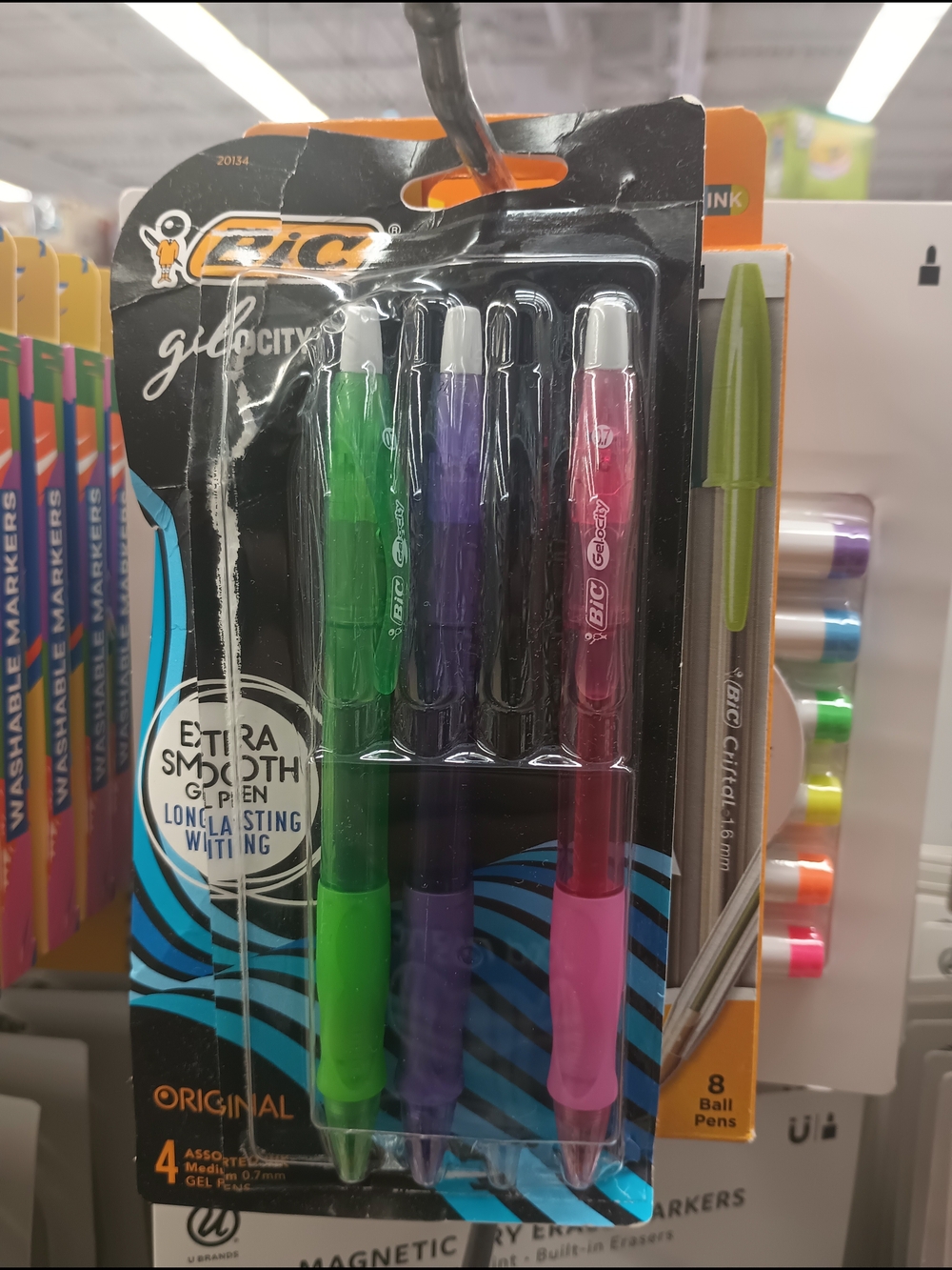 Gel-ocity Assorted Gel Pens - Green, Purple, Pink - 4 Pack